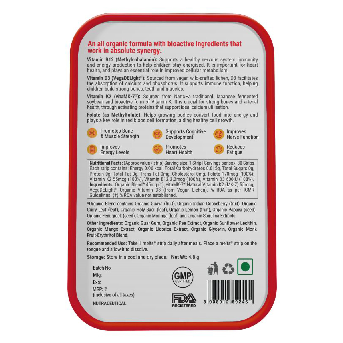 Wellbeing Nutrition Melts Into Natural B12 + D3 Marvel Mango Flavour, 30 Strips, Pack of 1 Wellbeing Nutrition Melts Into Natural B12 + D3 Marvel Mango Flavour, 30 Strips, Pack of 1