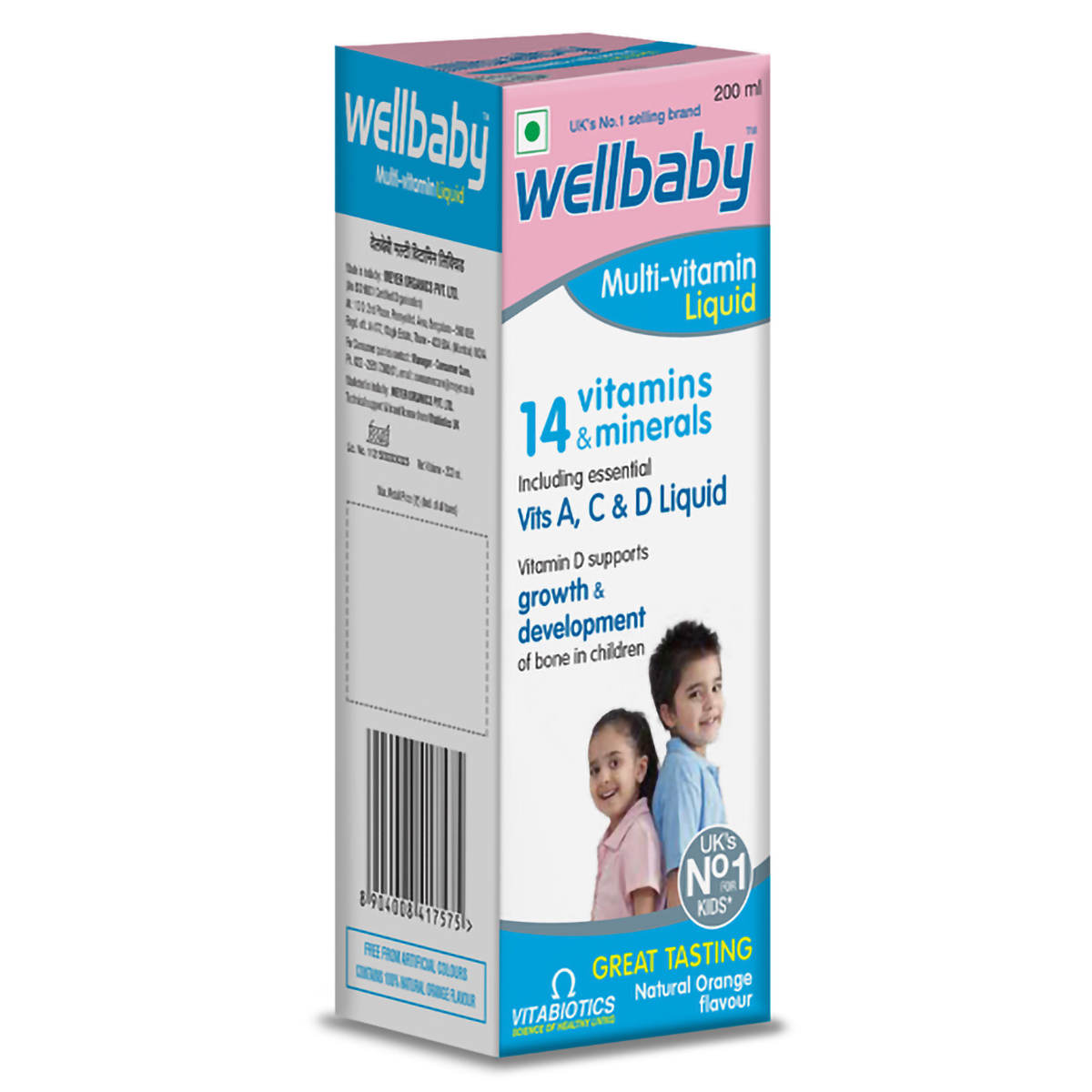 Wellbaby Multivitamin Orange Flavour Liquid, 200 ml, Pack of 1 Wellbaby Multivitamin Orange Flavour Liquid, 200 ml, Pack of 1
