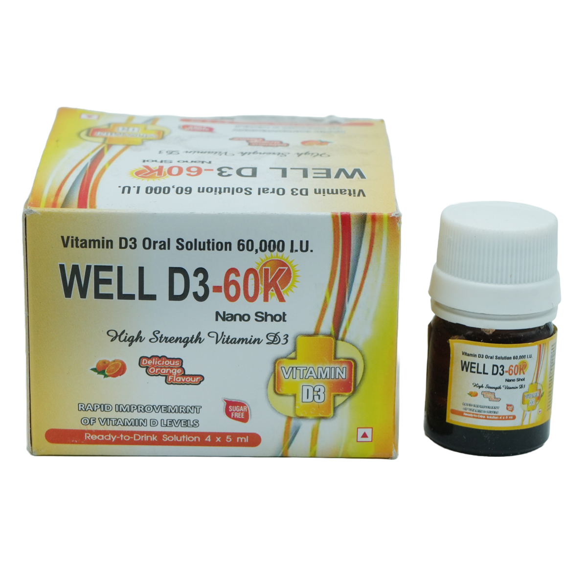 Well D3-60K Sugar Free Nano Orange Flavour Solution 5 ml Well D3-60K Sugar Free Nano Orange Flavour Solution 5 ml