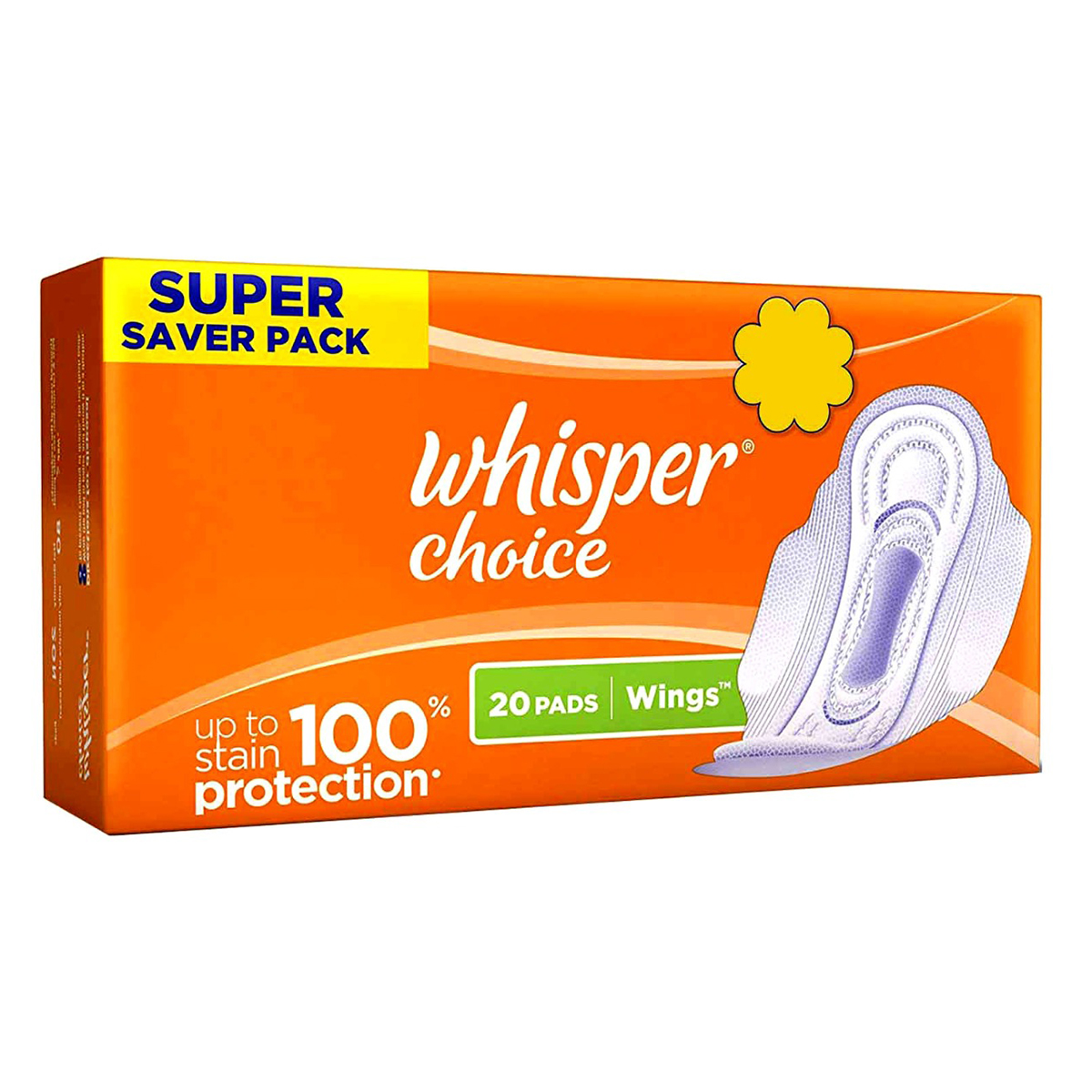 Whisper Choice Wings Sanitary Pads, 20 Count, Pack of 1 Whisper Choice Wings Sanitary Pads, 20 Count, Pack of 1