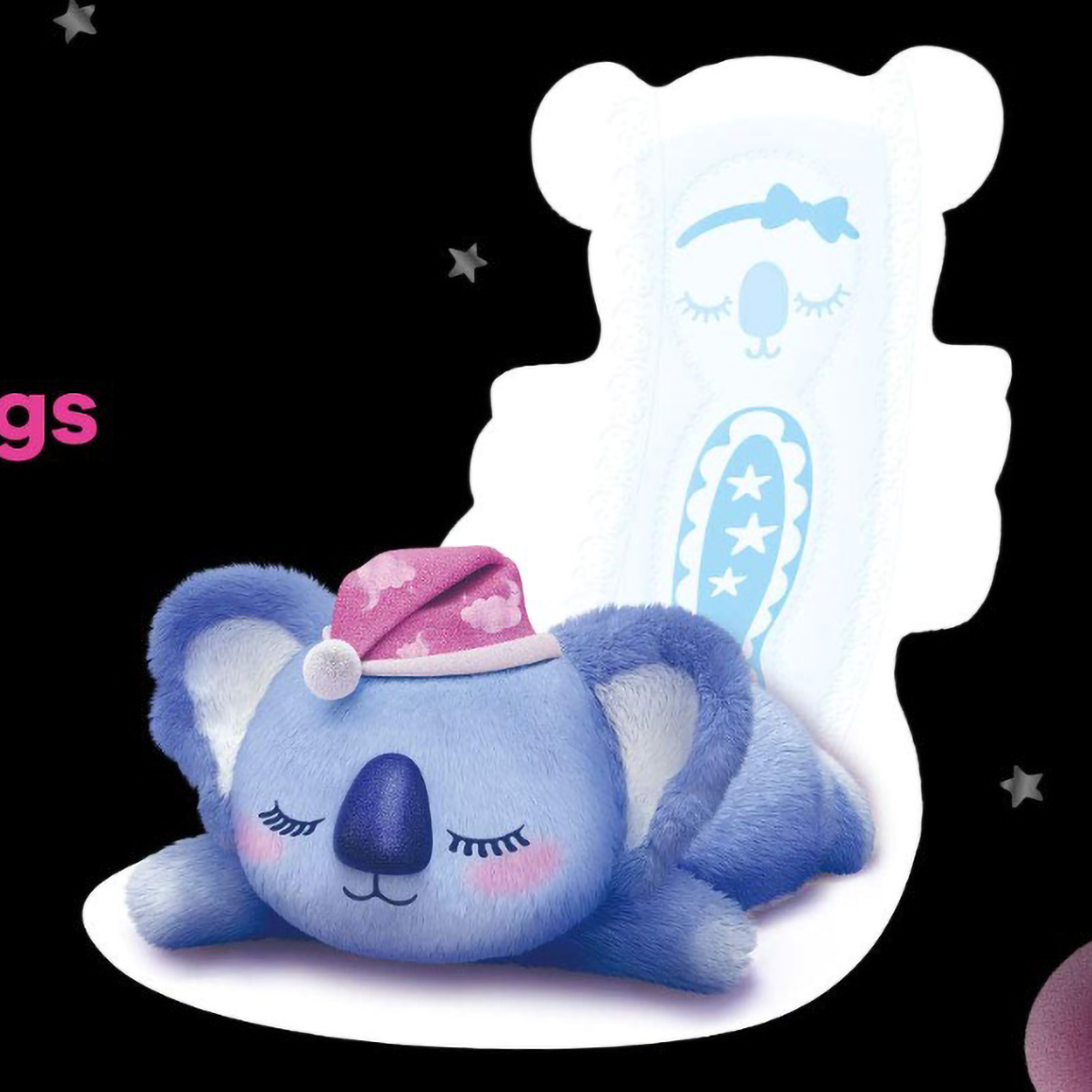 Whisper Bindazzz Nights Koala Soft Sanitary Pads XXXL+, 4 Count, Pack of 1 Whisper Bindazzz Nights Koala Soft Sanitary Pads XXXL+, 4 Count, Pack of 1