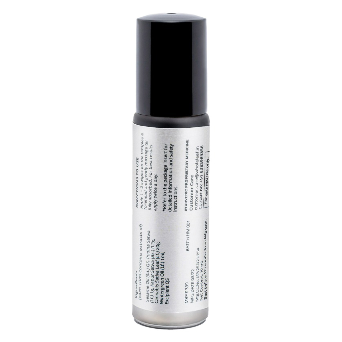 Wholeleaf Headache & Migraine Relief (CBD) Oil, 10 ml, Pack of 1 Wholeleaf Headache & Migraine Relief (CBD) Oil, 10 ml, Pack of 1