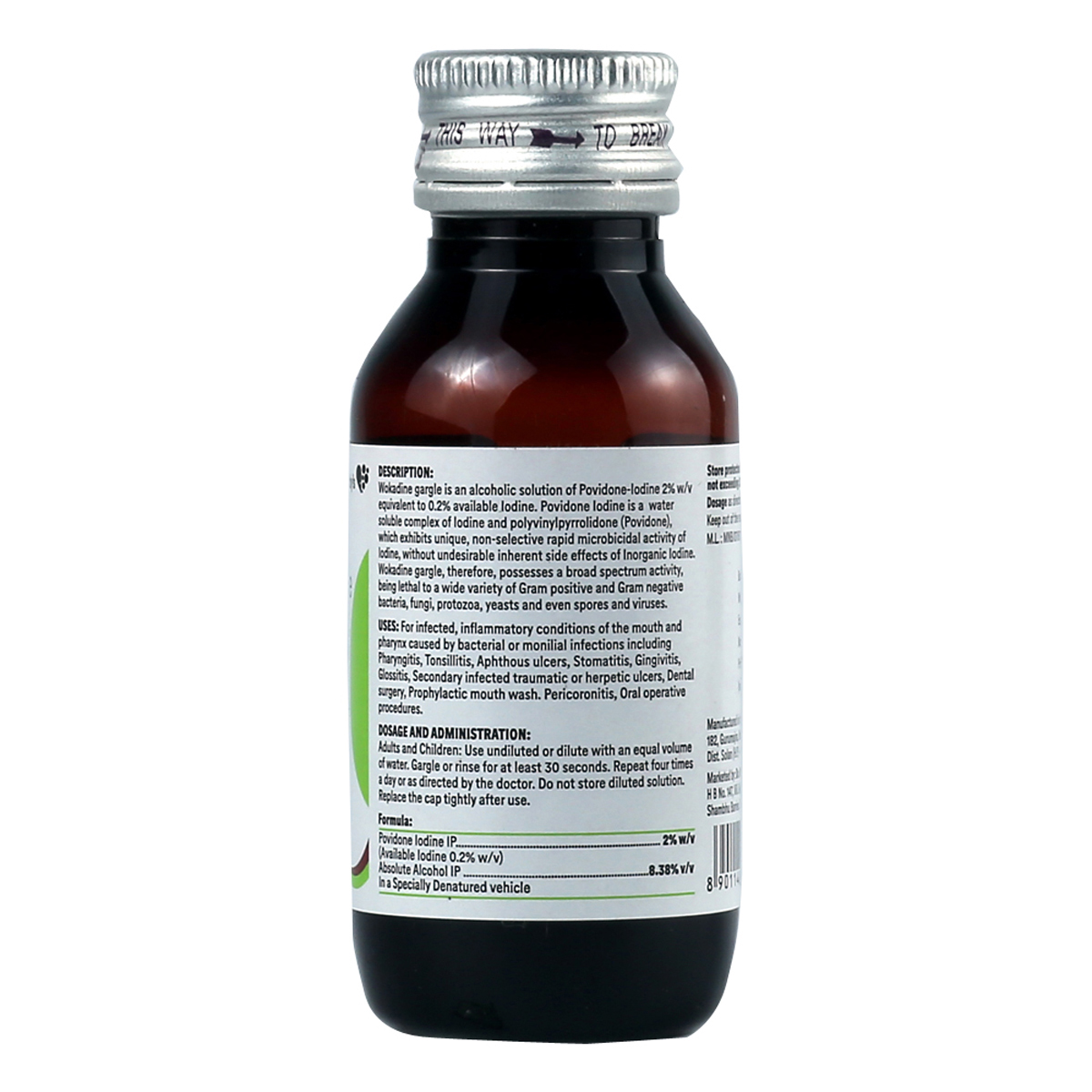Wokadine 2% Mint Flavour Germicide Gargle 50 ml, Pack of 1 Gargle Wokadine 2% Mint Flavour Germicide Gargle 50 ml, Pack of 1 Gargle