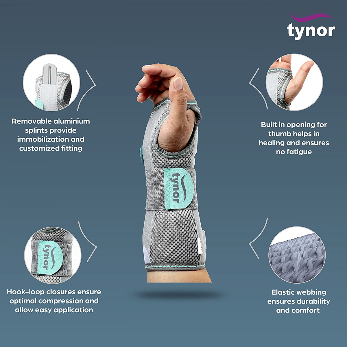 Tynor Wrist & Forearm Splint Right Hand Medium, 1 Count, Pack of 1 Tynor Wrist & Forearm Splint Right Hand Medium, 1 Count, Pack of 1