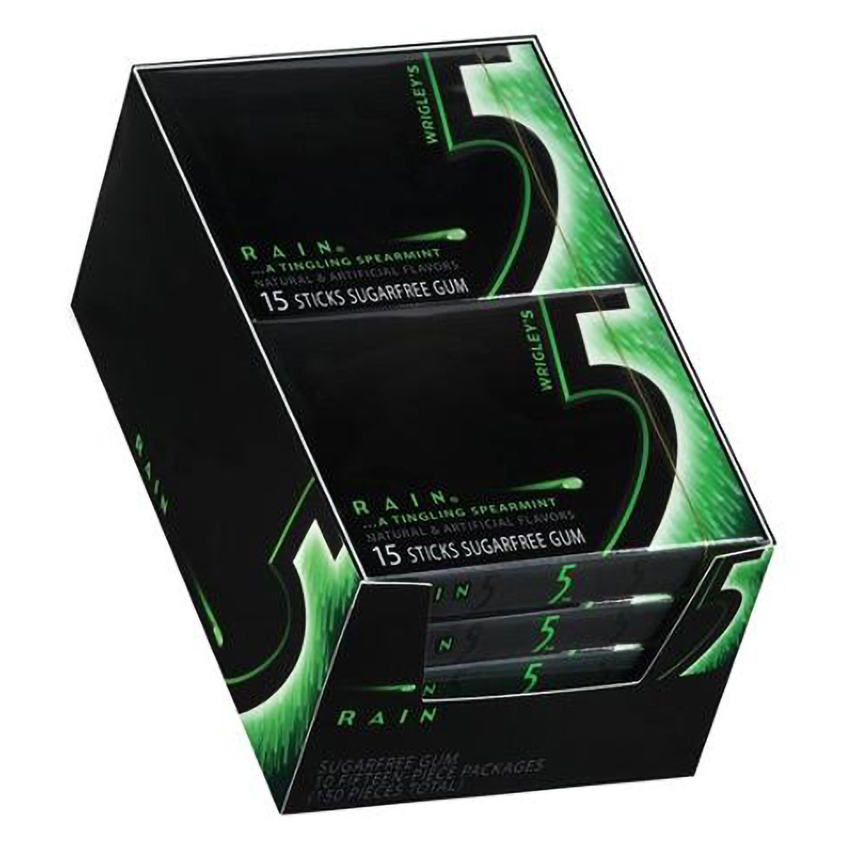 Wrigleys 5 Rain Sugarfree Gum, 15 Count, Pack of 1