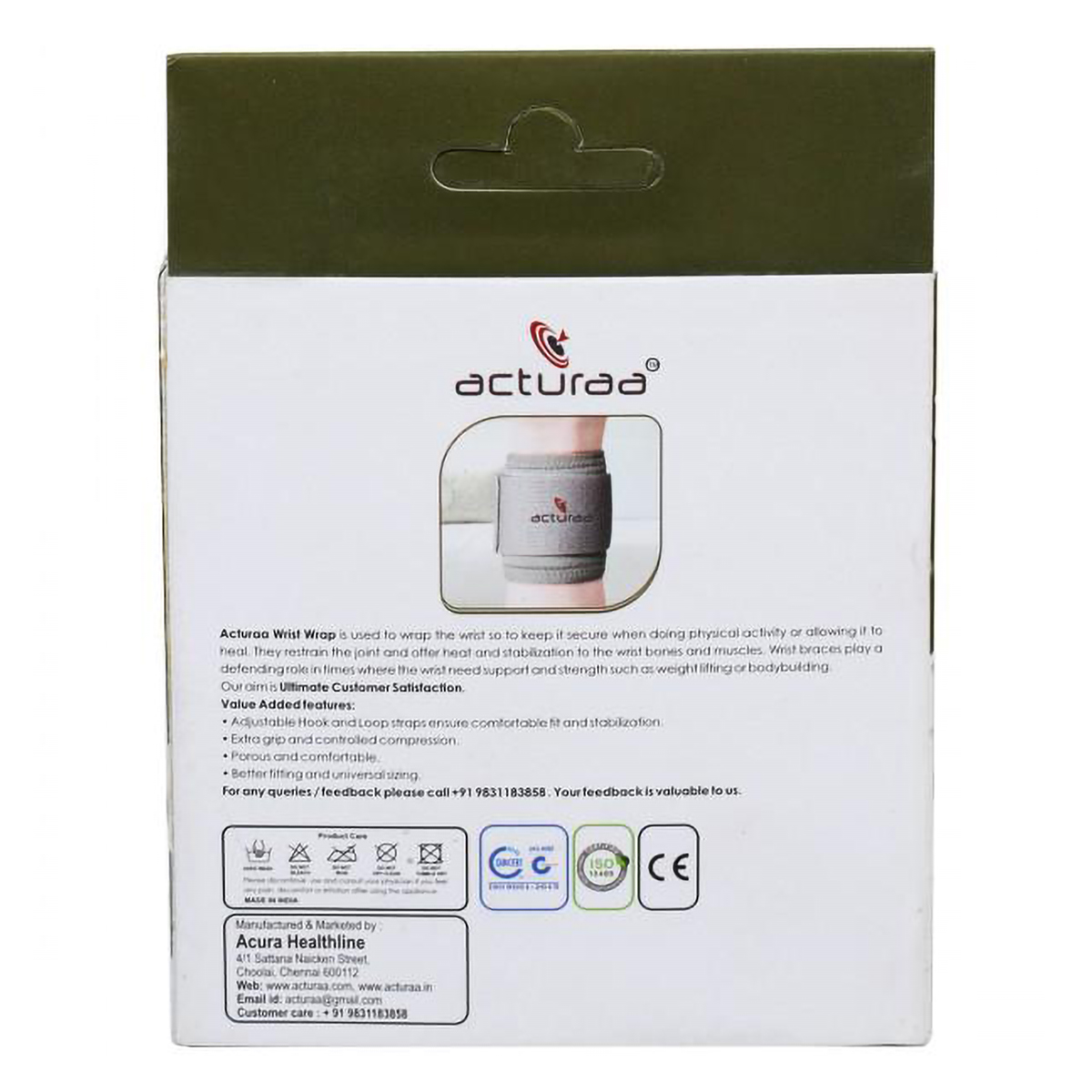 Acura FA 406 Wrist Wrap Universal, 1 Count, Pack of 1 Acura FA 406 Wrist Wrap Universal, 1 Count, Pack of 1