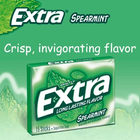 Wrigleys Extra Spearmint Sugarfree Gum, 15 Count, Pack of 1 Wrigleys Extra Spearmint Sugarfree Gum, 15 Count, Pack of 1