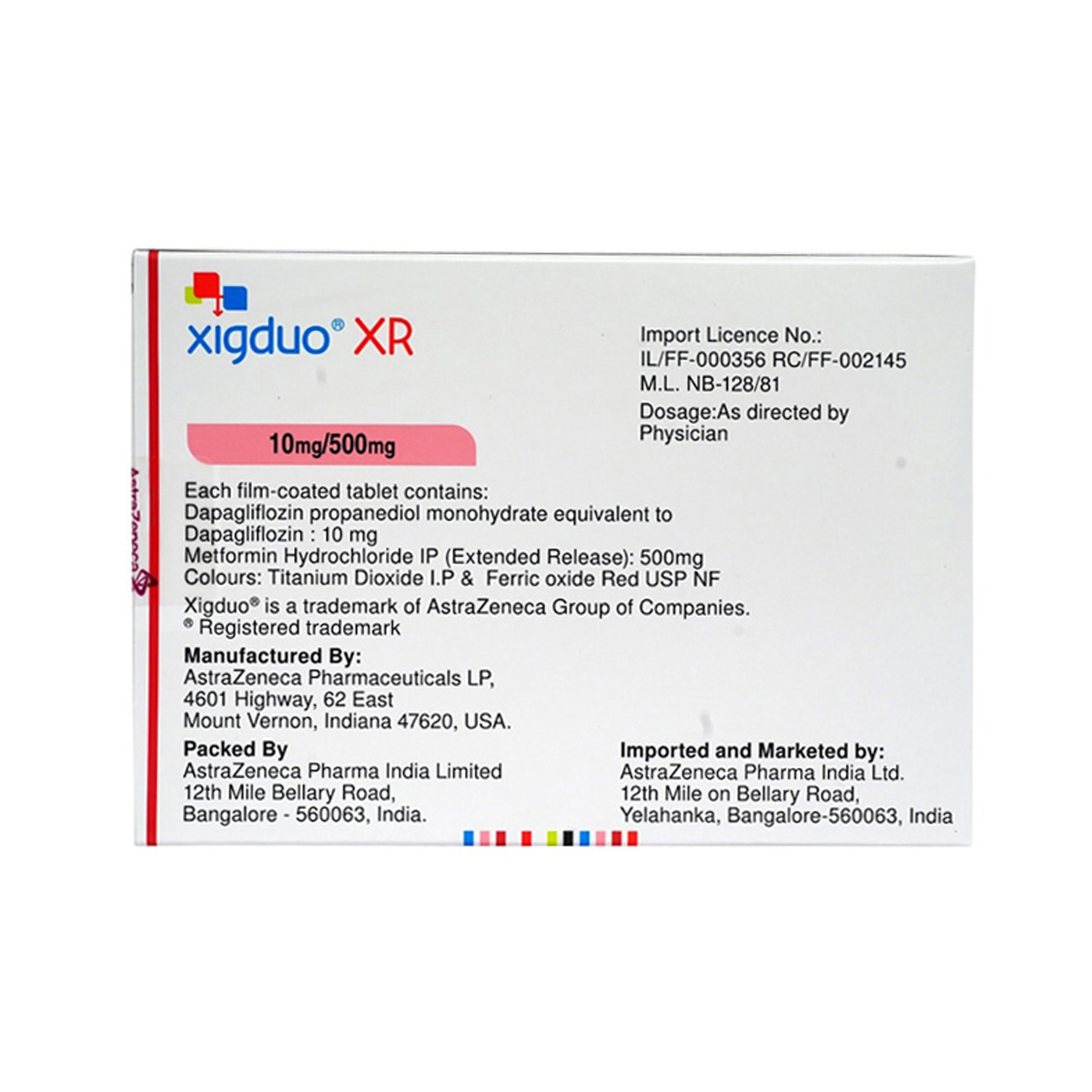 Xigduo 5 mg/1000 mg Tablet 14's, Pack of 14 TABLETS Xigduo 5 mg/1000 mg Tablet 14's, Pack of 14 TABLETS