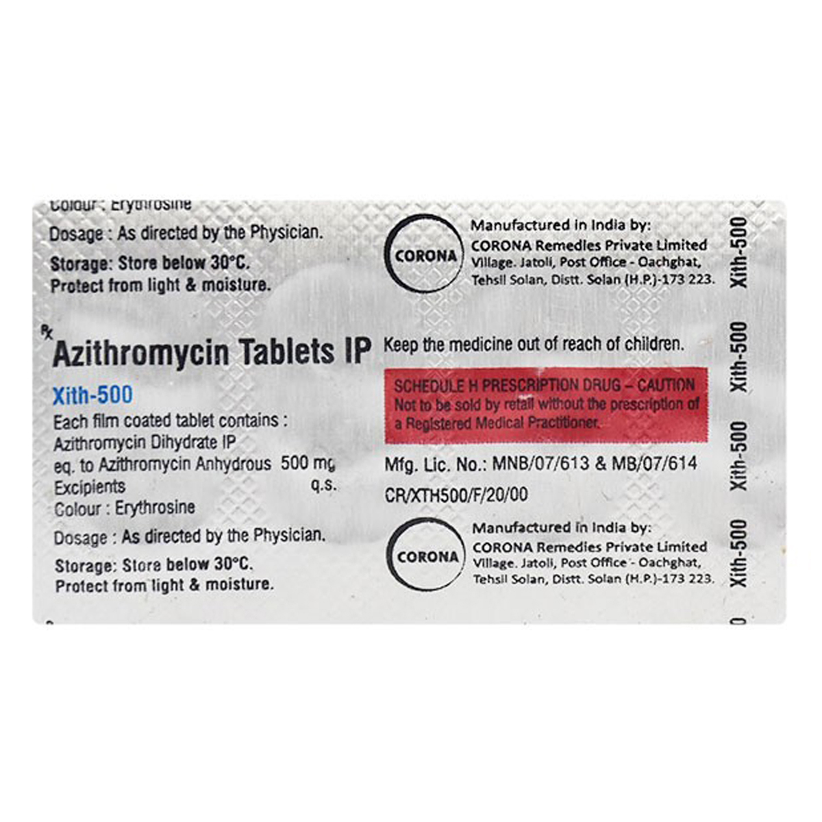 Xith-500 mg Tablet 5's, Pack of 5 TABLETS Xith-500 mg Tablet 5's, Pack of 5 TABLETS