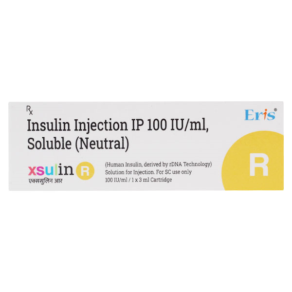 Xsulin-R 100IU Cartridge 3 ml, Pack of 1 Cartridge Xsulin-R 100IU Cartridge 3 ml, Pack of 1 Cartridge