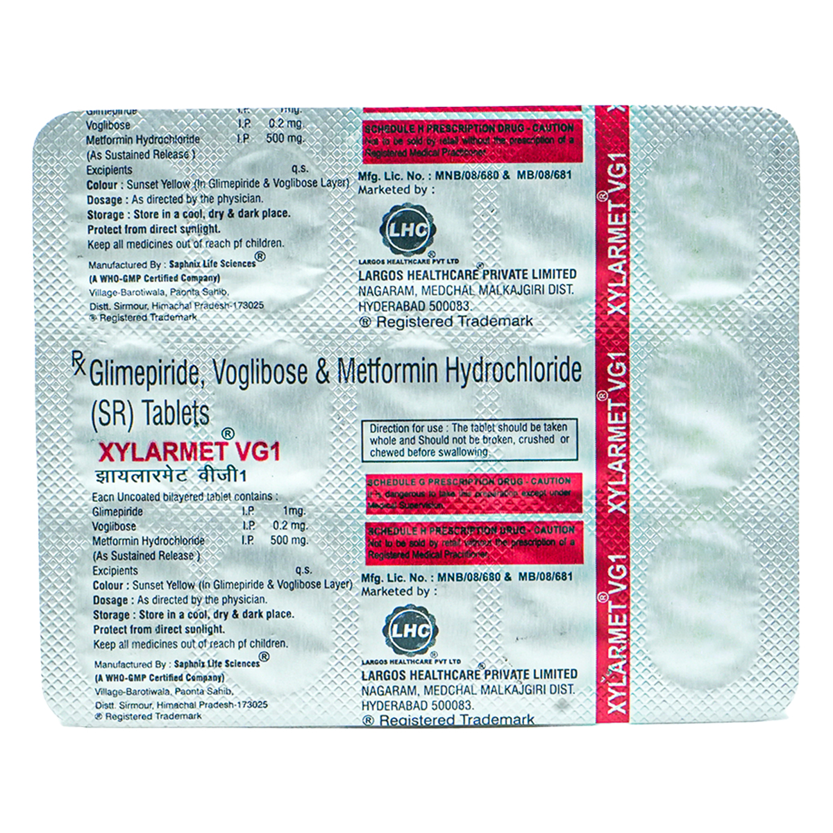 Xylarmet VG1 Tablet 15's, Pack of 15 TABLETS Xylarmet VG1 Tablet 15's, Pack of 15 TABLETS