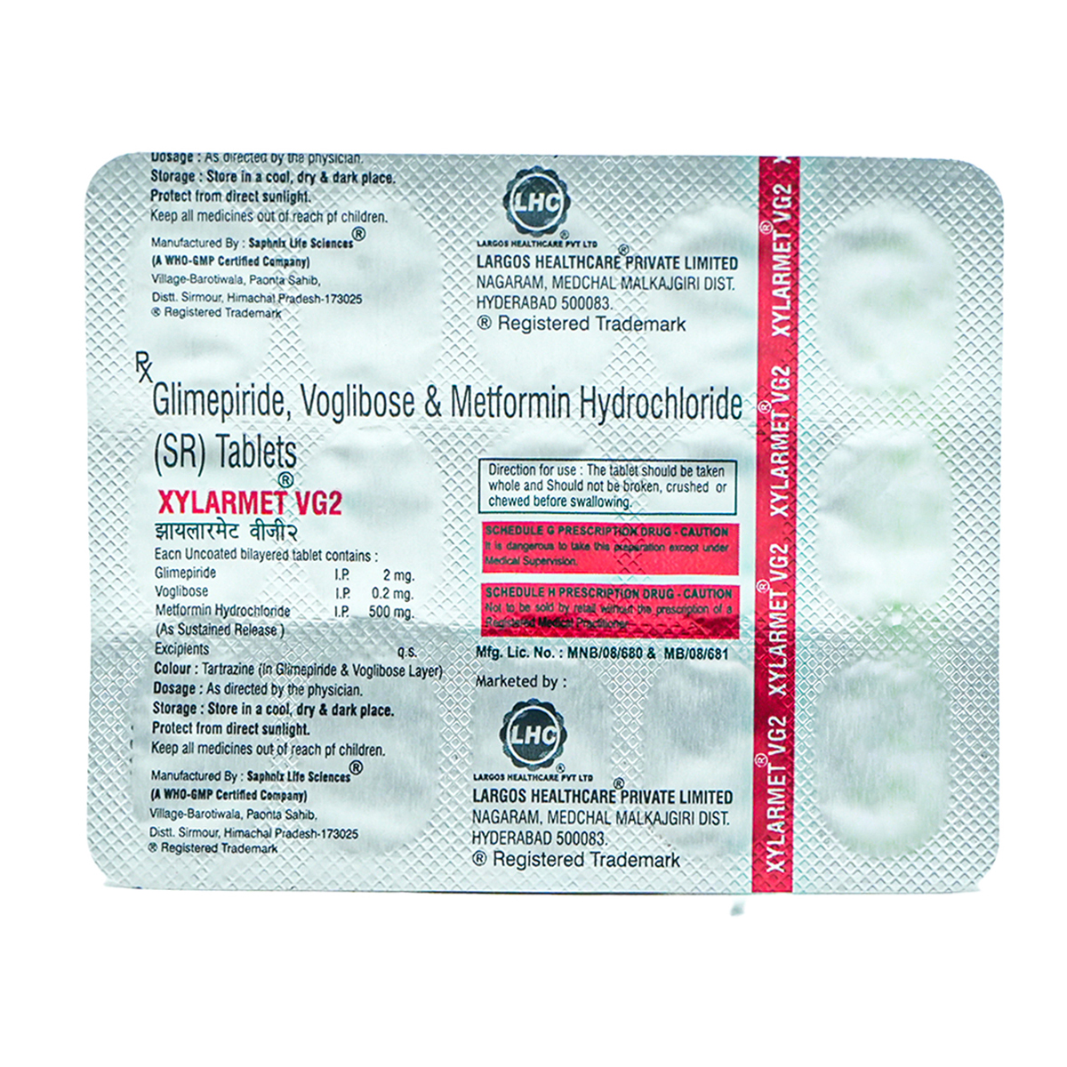 XYLARMET VG2 TABLETS 15'S, Pack of 15 TABLETS XYLARMET VG2 TABLETS 15'S, Pack of 15 TABLETS