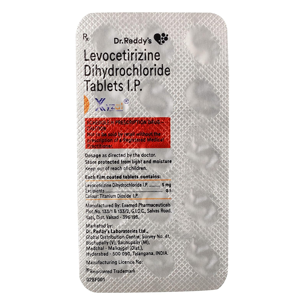 Xyzal Tablet 15's, Pack of 15 TABLETS Xyzal Tablet 15's, Pack of 15 TABLETS