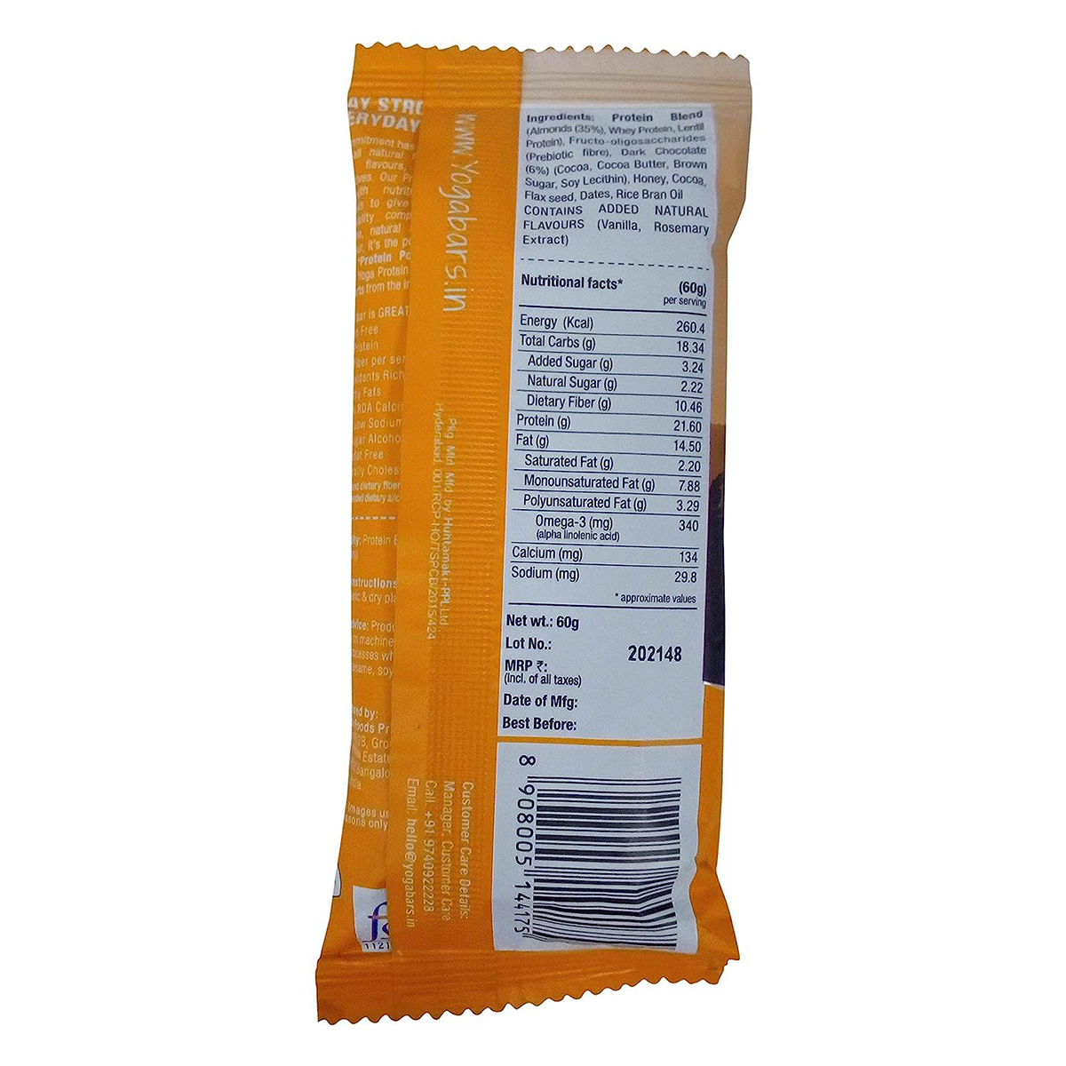 Yoga Bar Almond Fudge 20 gm Protein Bar, 60 gm, Pack of 1 Yoga Bar Almond Fudge 20 gm Protein Bar, 60 gm, Pack of 1
