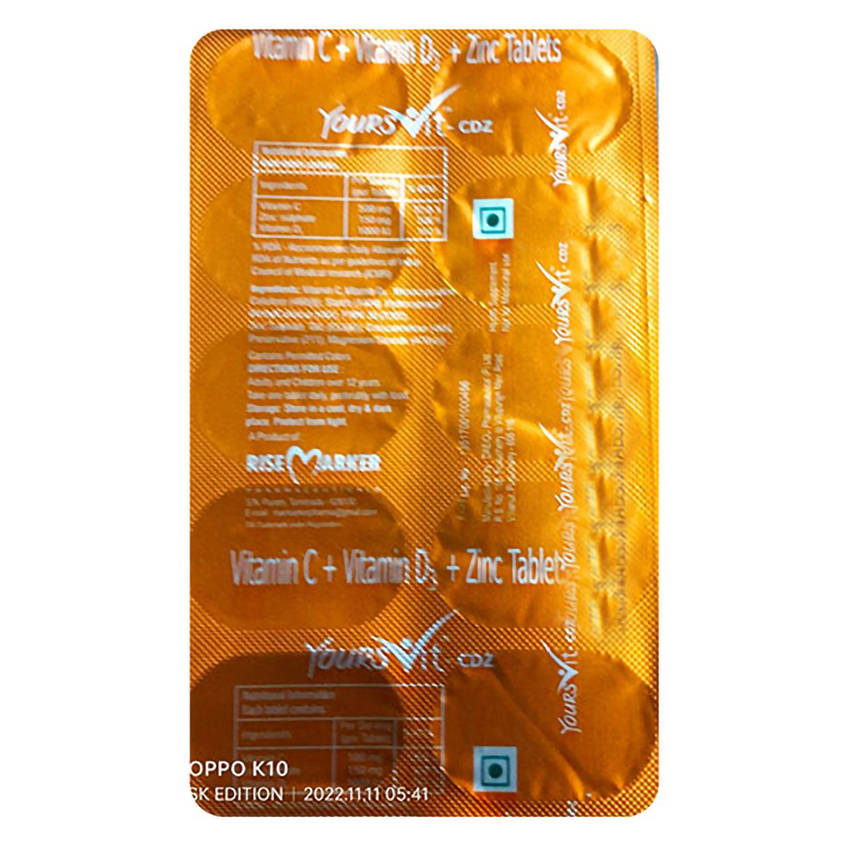 Yoursvit-CDZ Tablet 10's, Pack of 10 Yoursvit-CDZ Tablet 10's, Pack of 10