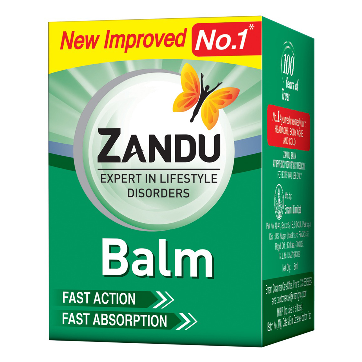 Zandu Balm, 8 ml, Pack of 1 Zandu Balm, 8 ml, Pack of 1
