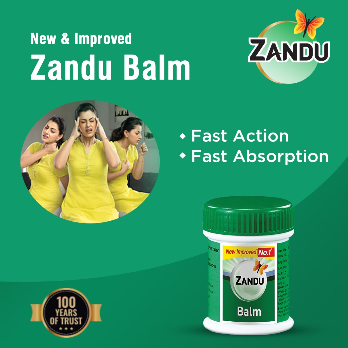 Zandu Balm, 25 ml, Pack of 1 Zandu Balm, 25 ml, Pack of 1