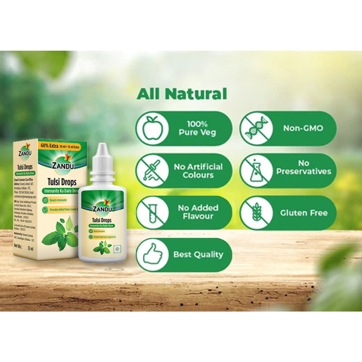 Zandu Tulsi Drops, 32 ml, Pack of 1 Zandu Tulsi Drops, 32 ml, Pack of 1