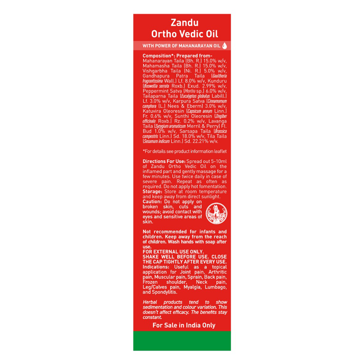 Zandu Ortho Vedic Oil, 120 ml, Pack of 1 Zandu Ortho Vedic Oil, 120 ml, Pack of 1