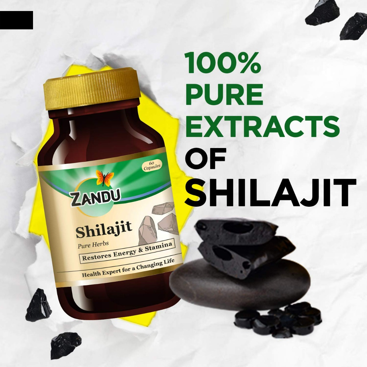 Zandu Shilajit, 60 Capsules, Pack of 1 Zandu Shilajit, 60 Capsules, Pack of 1