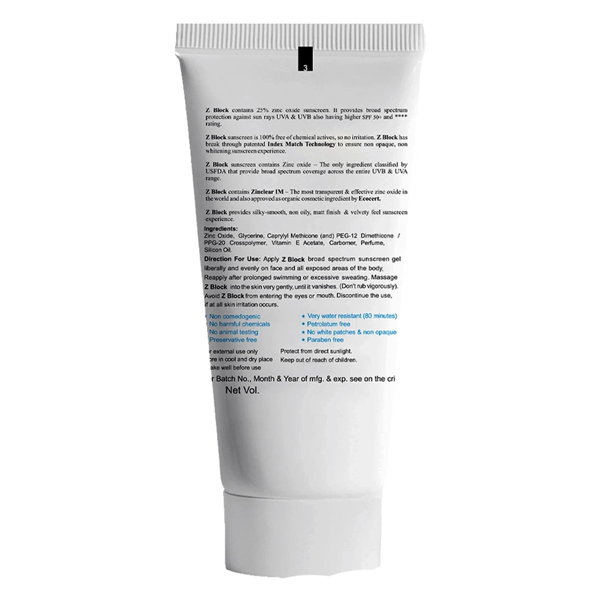 Z Block UVB Spf 50 Plus Gel 50 ml, Pack of 1 Z Block UVB Spf 50 Plus Gel 50 ml, Pack of 1