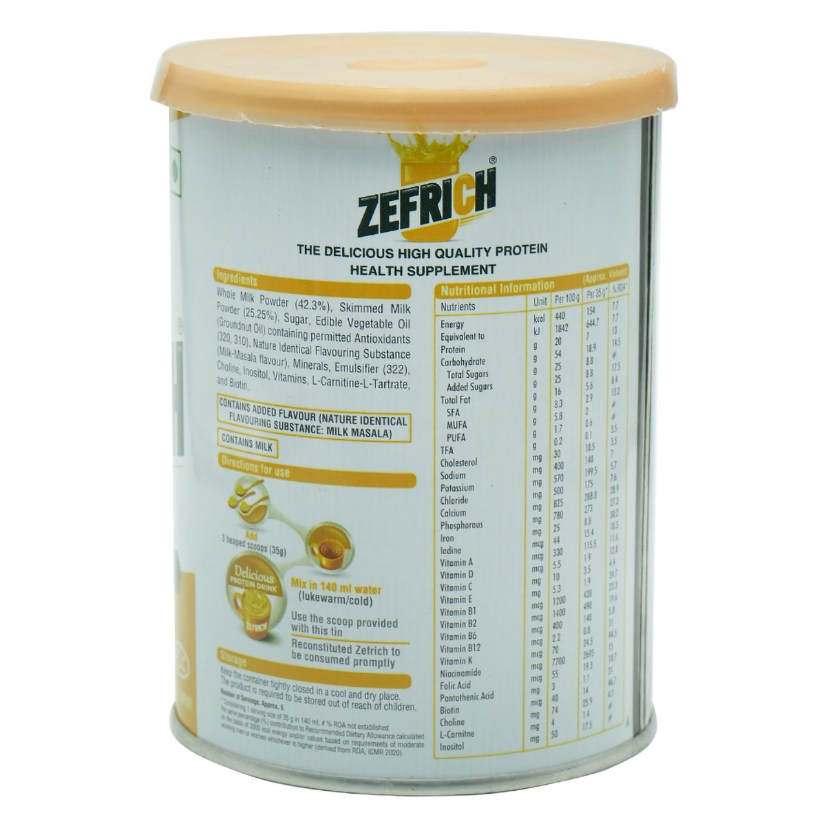 Zefrich Milk-Masala Flavour Powder, 200 gm Tin, Pack of 1 Zefrich Milk-Masala Flavour Powder, 200 gm Tin, Pack of 1