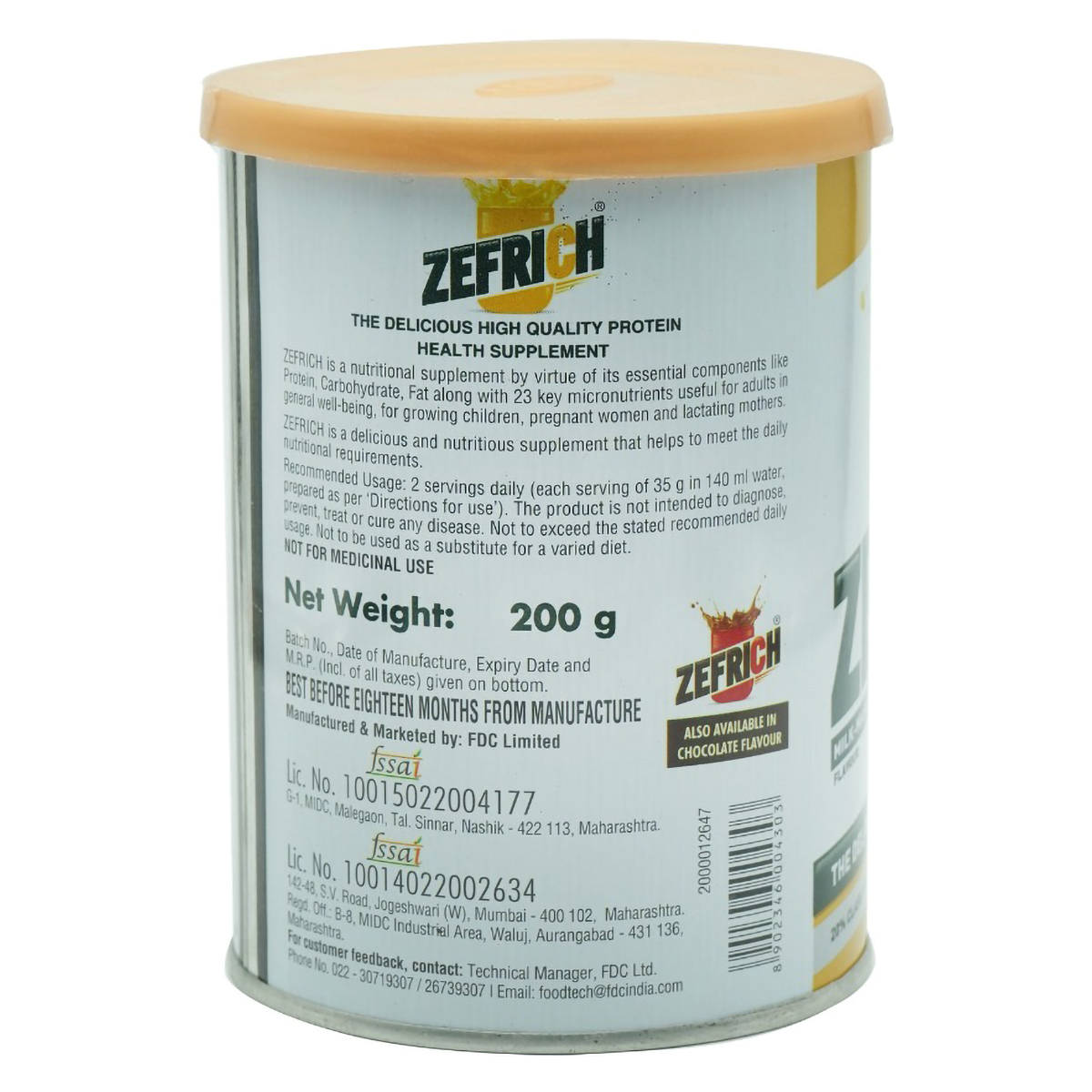Zefrich Milk-Masala Flavour Powder, 200 gm Tin, Pack of 1 Zefrich Milk-Masala Flavour Powder, 200 gm Tin, Pack of 1