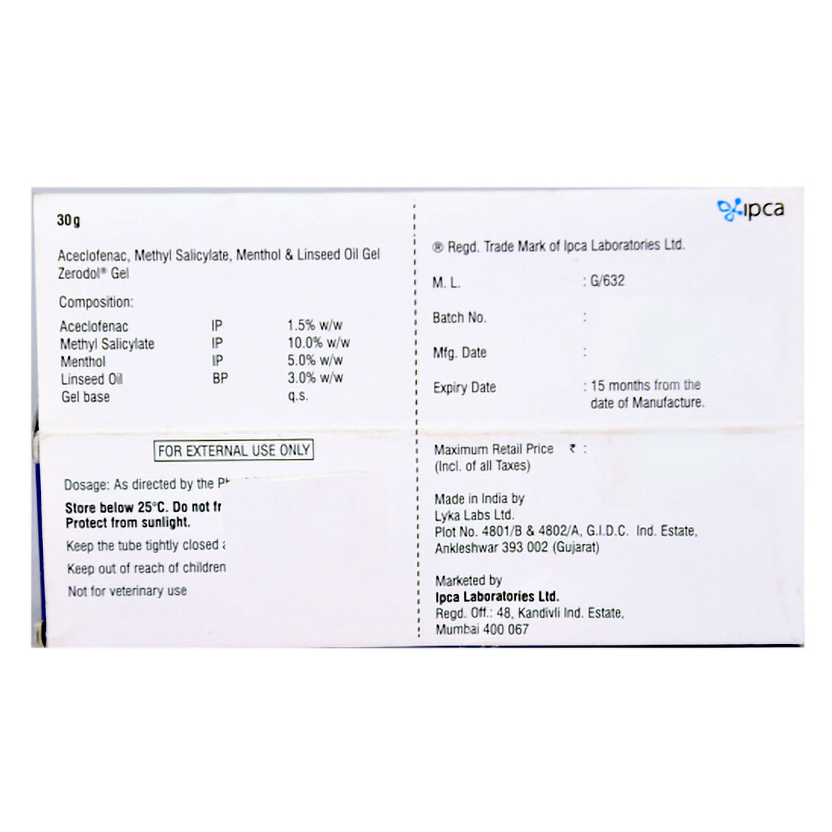 Zerodol Gel 30Gm, Pack of 1 Gel Zerodol Gel 30Gm, Pack of 1 Gel