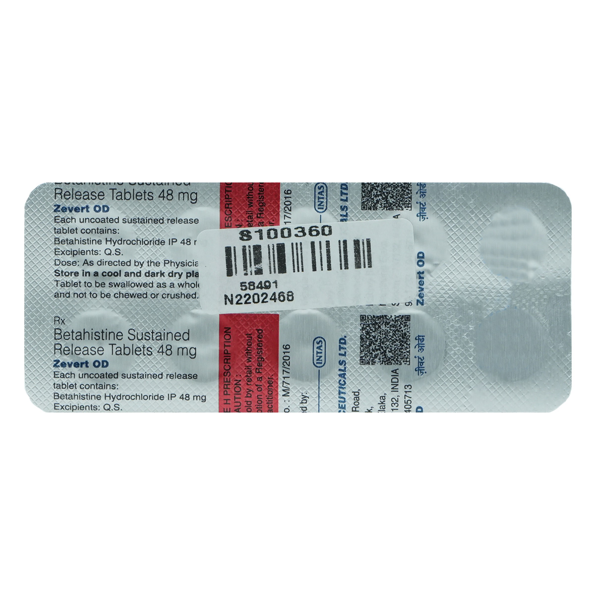 Zevert OD 48 Tablet 10's, Pack of 10 TABLETS Zevert OD 48 Tablet 10's, Pack of 10 TABLETS