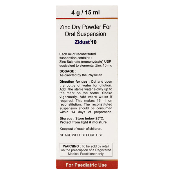 Zidust Syrup 15 ml, Pack of 1 Syrup Zidust Syrup 15 ml, Pack of 1 Syrup