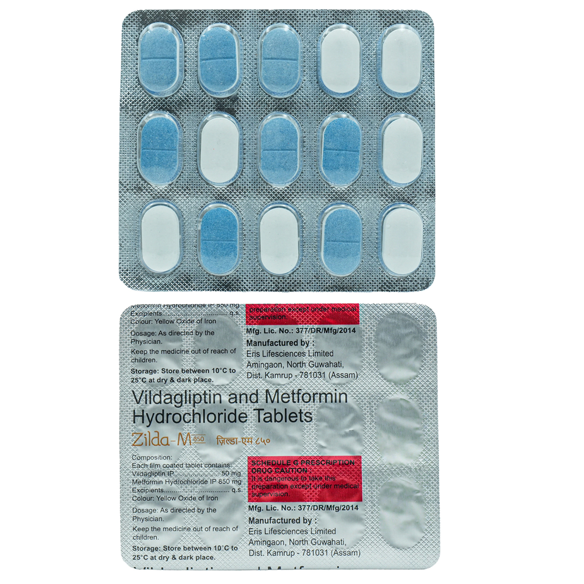 Zilda-M 850 mg/50 mg Tablet 15's, Pack of 15 TabletS Zilda-M 850 mg/50 mg Tablet 15's, Pack of 15 TabletS