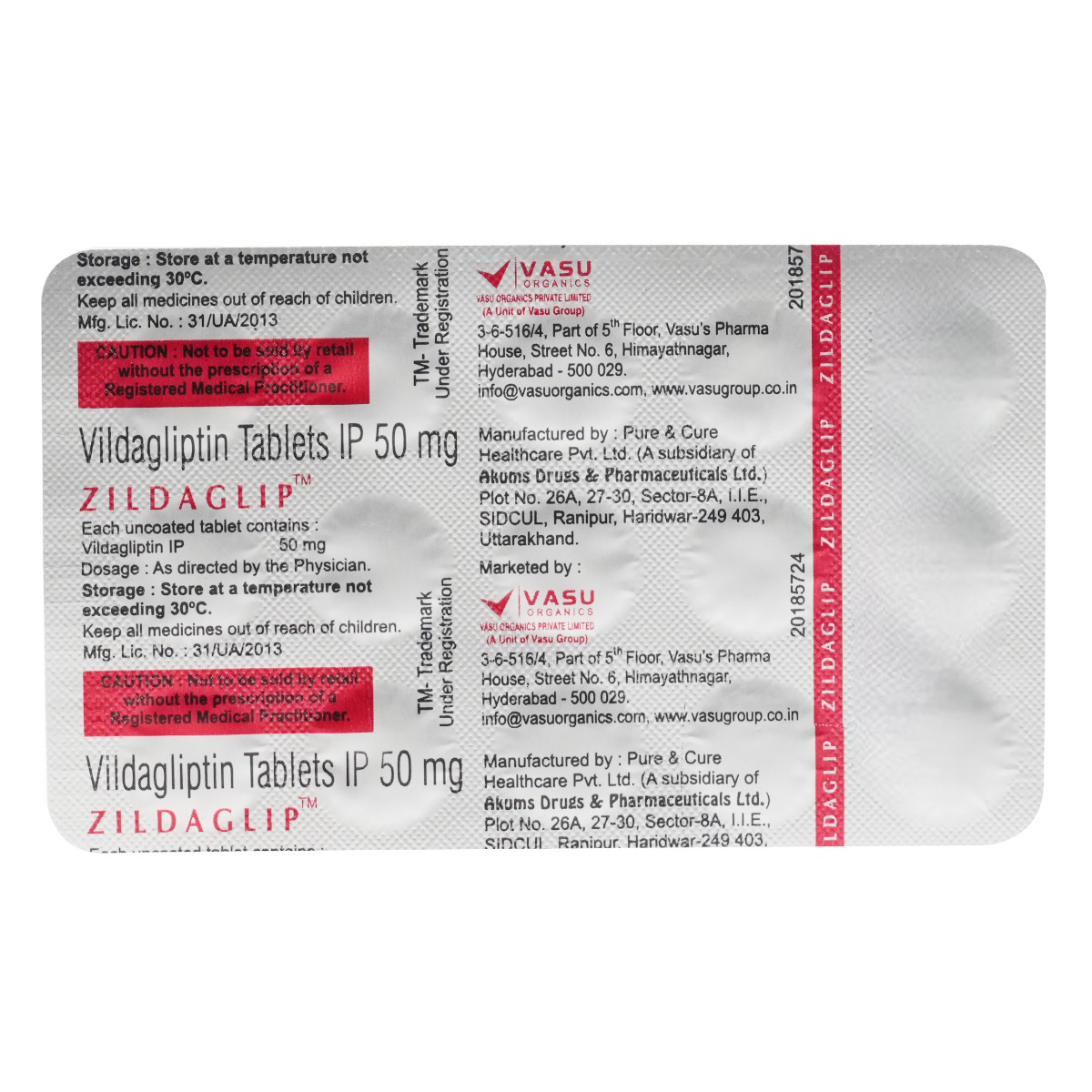 Zildaglip 50 Tablet 15's, Pack of 15 TABLETS Zildaglip 50 Tablet 15's, Pack of 15 TABLETS