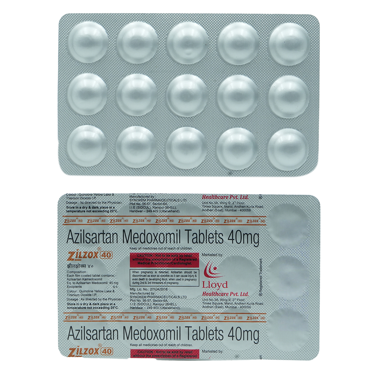 Zilzox 40 mg Tablet 15's, Pack of 15 TABLETS Zilzox 40 mg Tablet 15's, Pack of 15 TABLETS