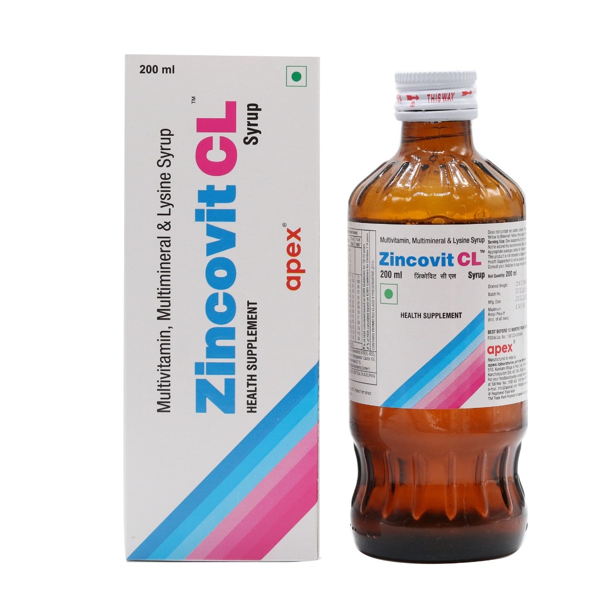 Zincovit CL Syrup 200 ml, Pack of 1