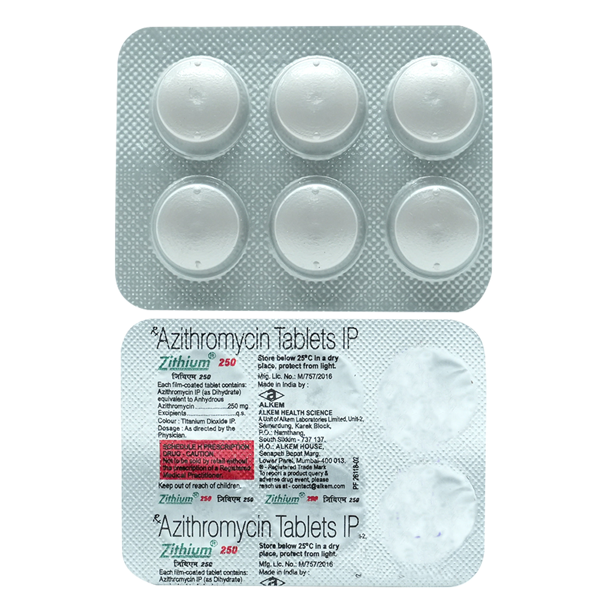 Zithium 250 mg Tablet 6's, Pack of 6 TabletS Zithium 250 mg Tablet 6's, Pack of 6 TabletS