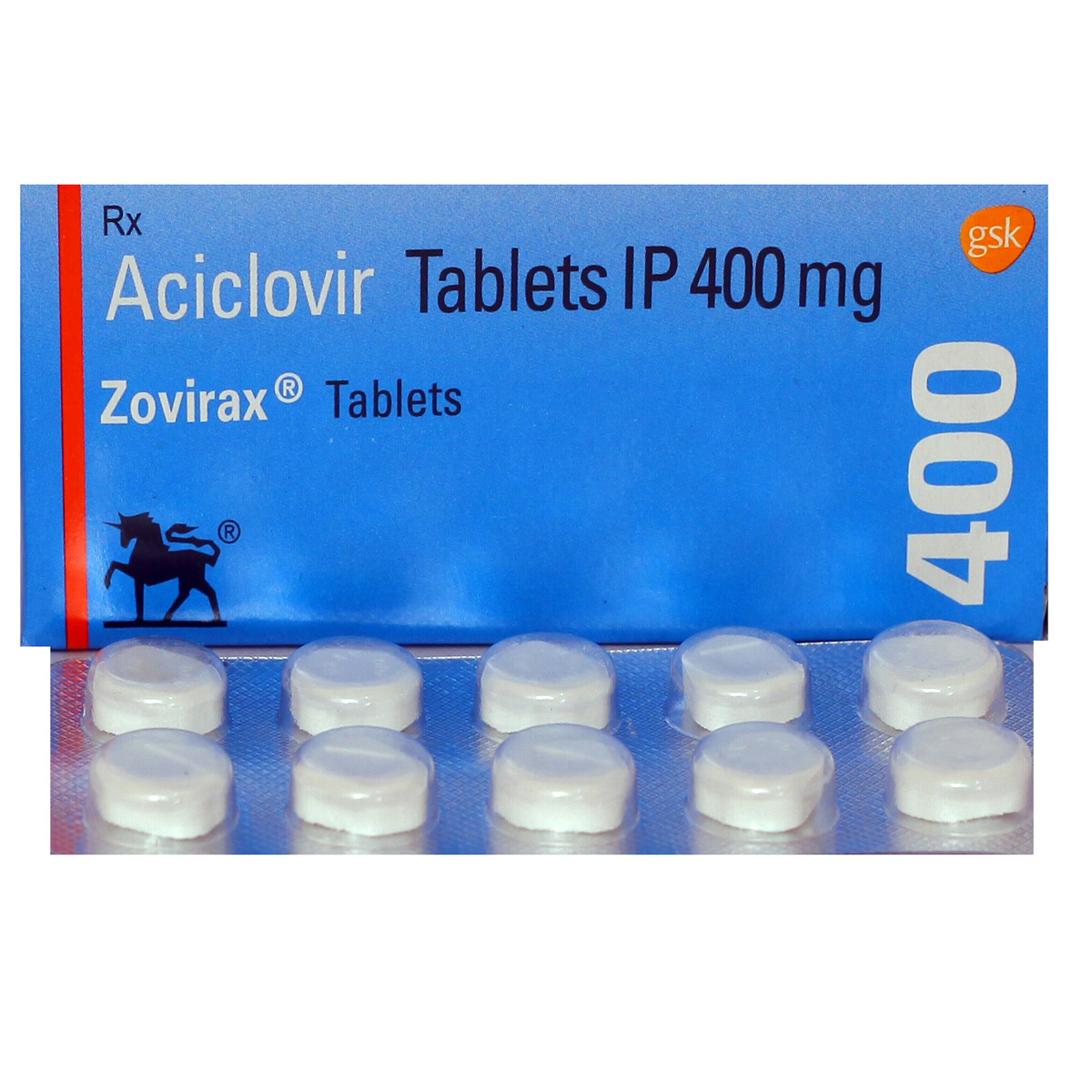 Zovirax 400 Tablet 10's, Pack of 10 TABLETS Zovirax 400 Tablet 10's, Pack of 10 TABLETS