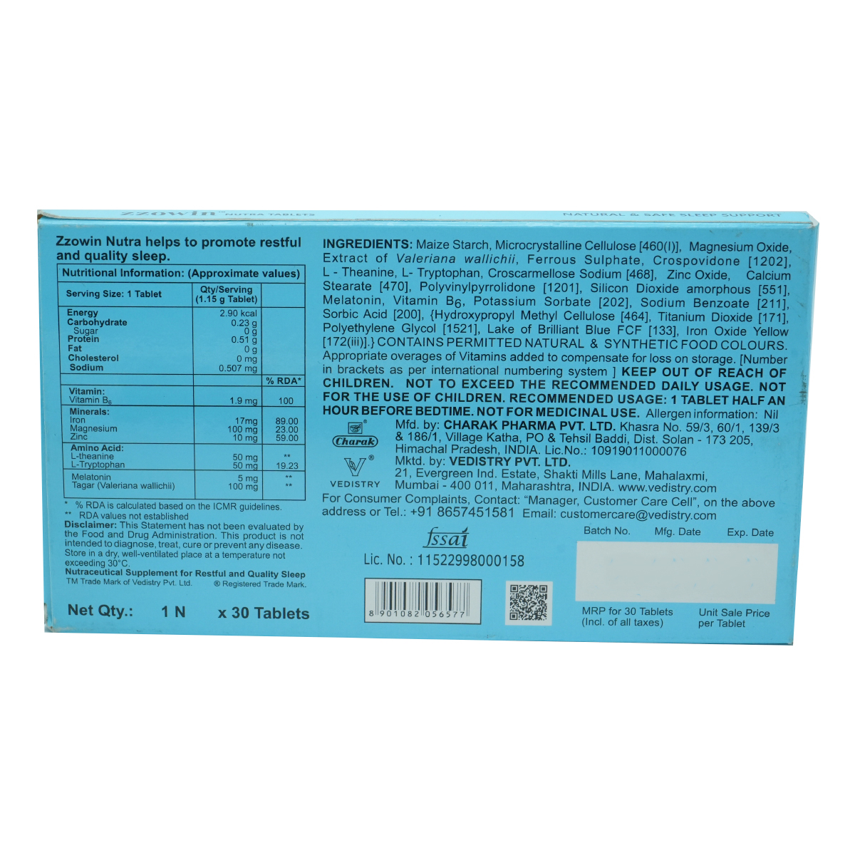 Zzowin Nutra Veg Tablet 30's, Pack of 30 Zzowin Nutra Veg Tablet 30's, Pack of 30