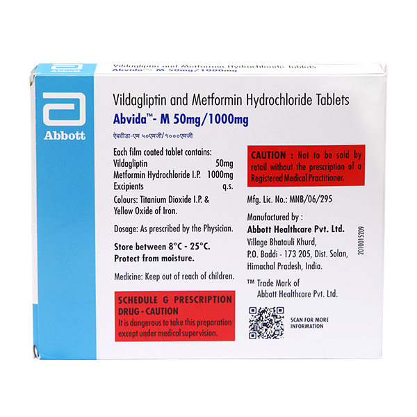 Abvida M 50/1000 Tablet 15's, Pack of 15 TABLETS Abvida M 50/1000 Tablet 15's, Pack of 15 TABLETS