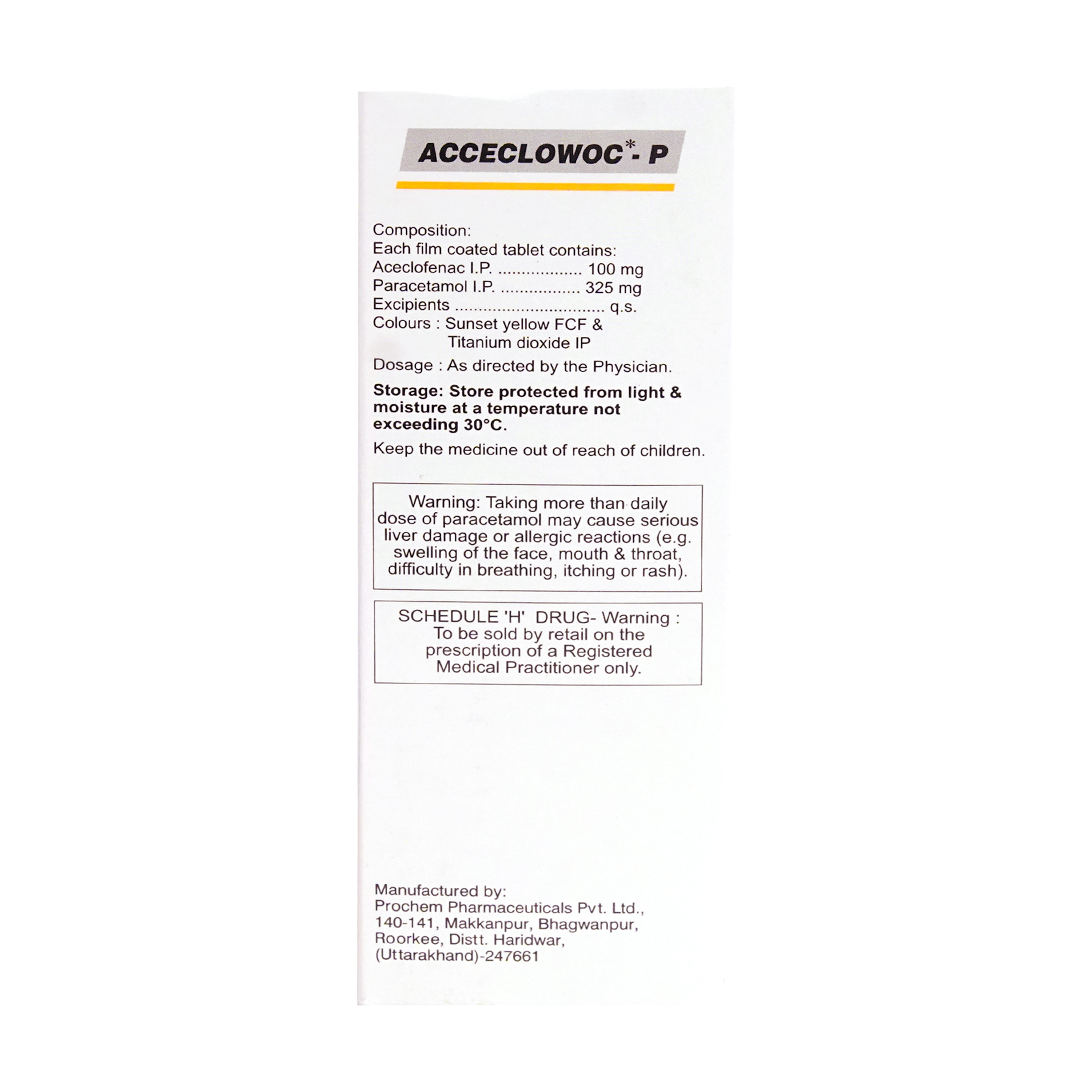 Acceclowoc P Tablet 10's, Pack of 10 TabletS Acceclowoc P Tablet 10's, Pack of 10 TabletS
