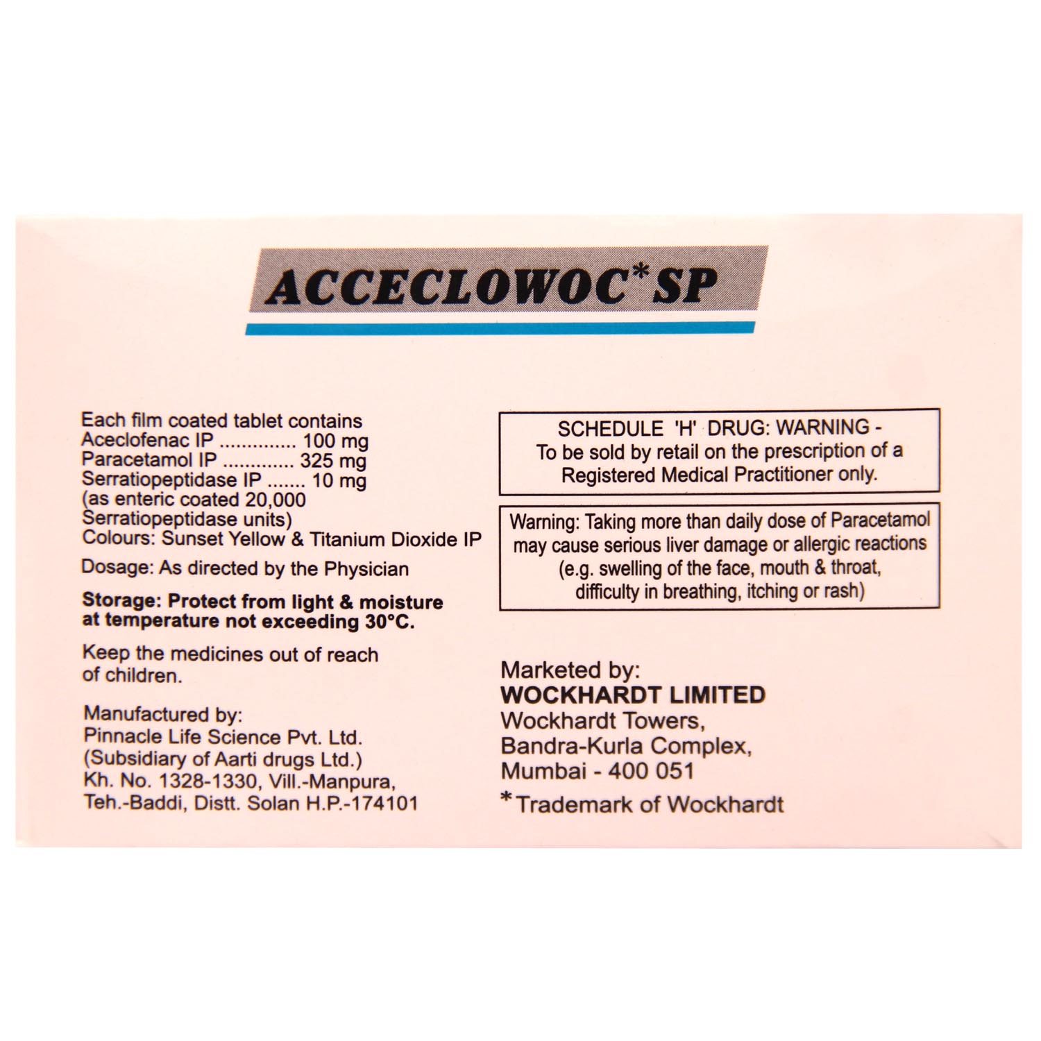 Acceclowoc SP Tablet 10's, Pack of 10 TabletS Acceclowoc SP Tablet 10's, Pack of 10 TabletS