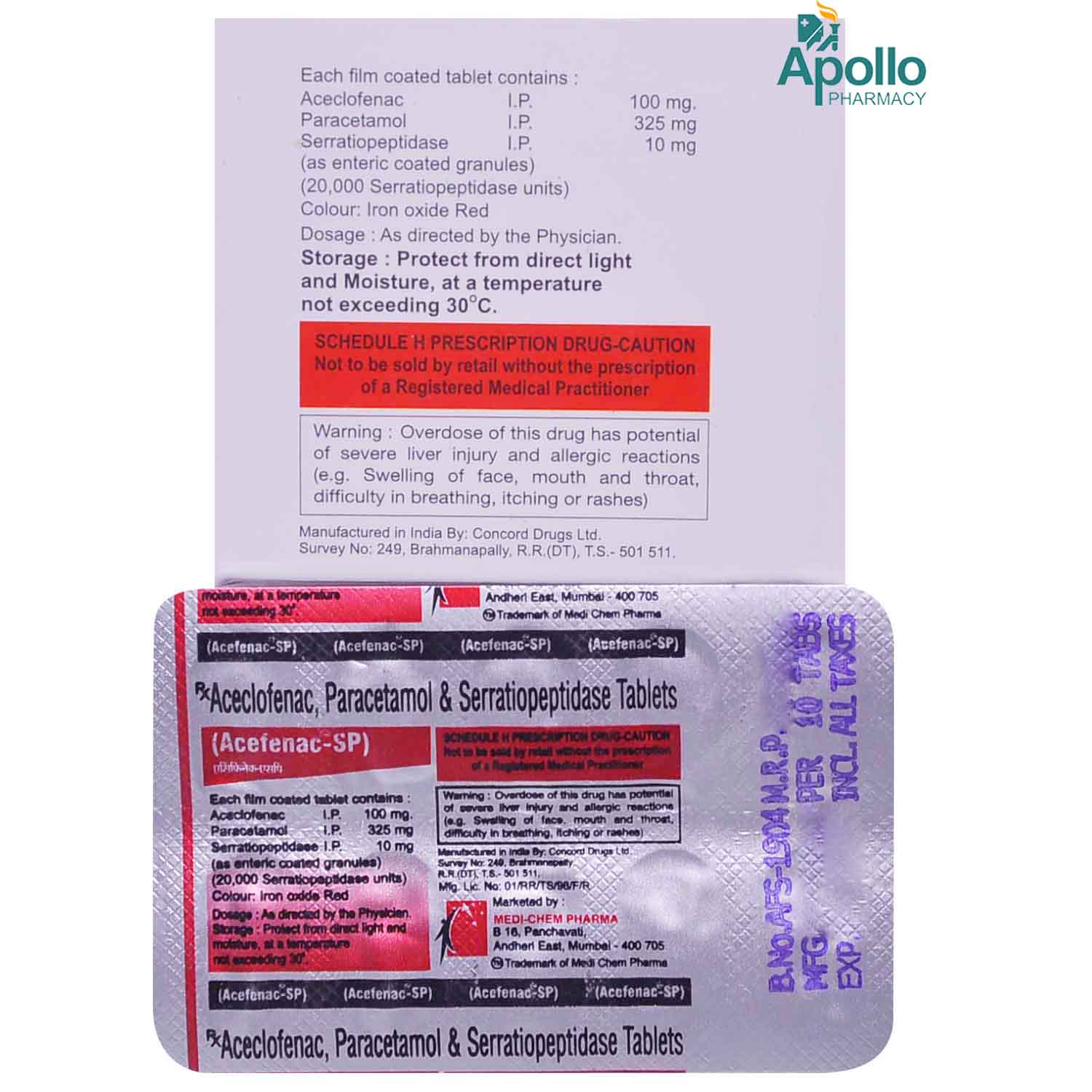 Acefenac SP Tablet 10's, Pack of 10 TabletS Acefenac SP Tablet 10's, Pack of 10 TabletS