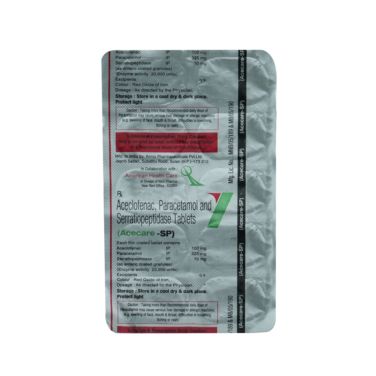 Acecare SP Tablet 10's, Pack of 10 TabletS Acecare SP Tablet 10's, Pack of 10 TabletS