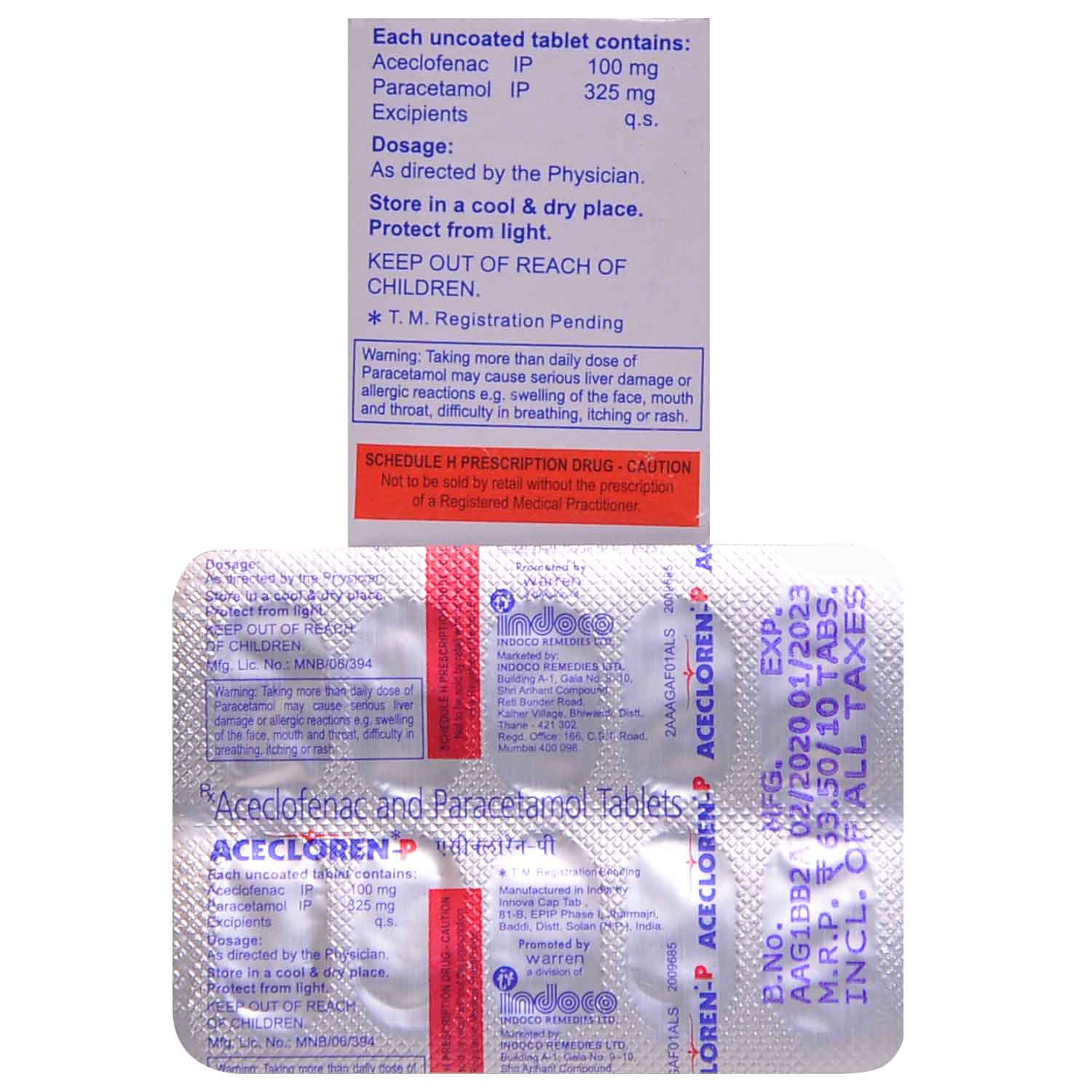 Acecloren-P Tablet 10's, Pack of 10 TABLETS Acecloren-P Tablet 10's, Pack of 10 TABLETS