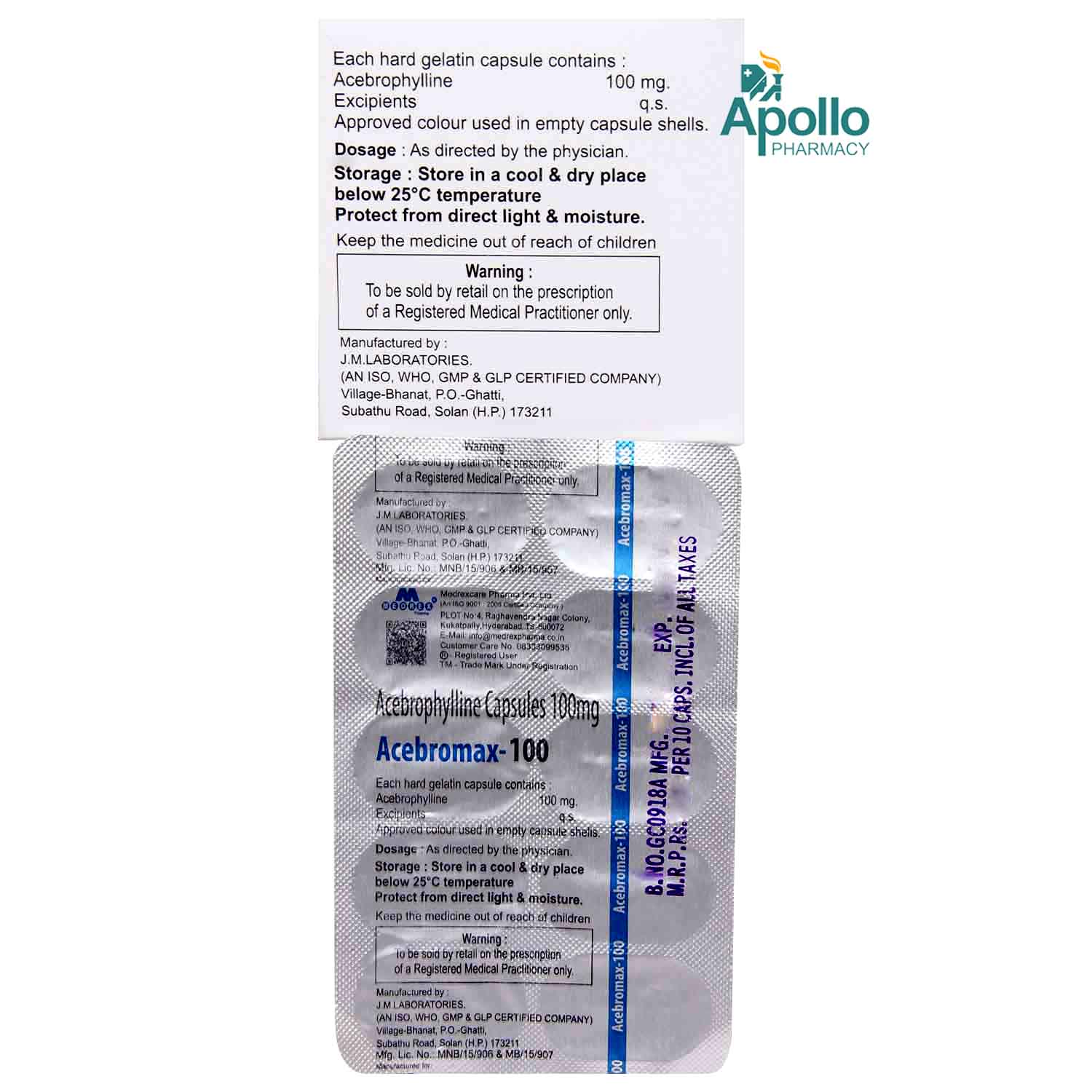 Acebromax 100 Capsule 10's, Pack of 10 CAPSULES Acebromax 100 Capsule 10's, Pack of 10 CAPSULES