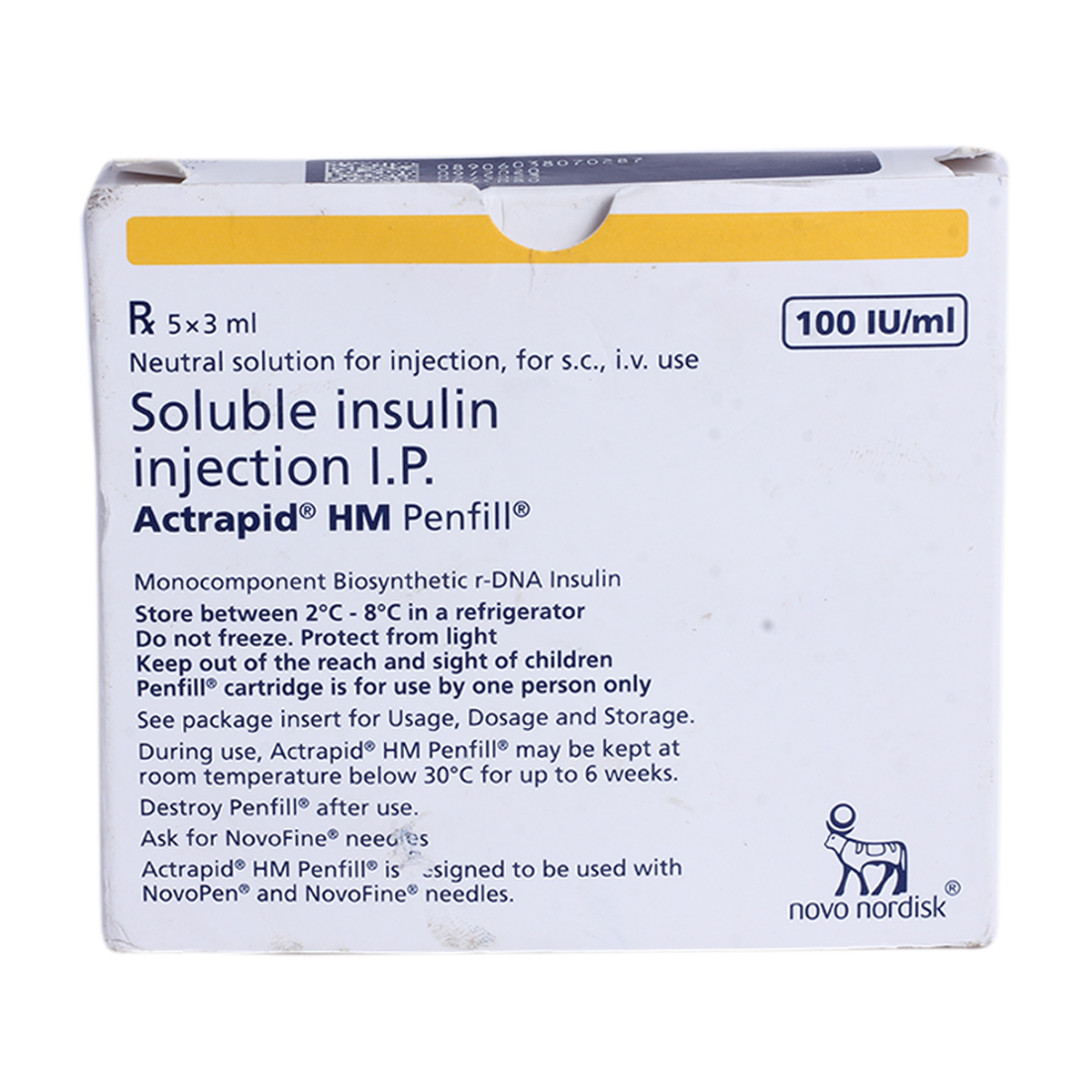 Buy Actrapid Hm 100Iu/ml  Penfill 5 x 3 ml  Online