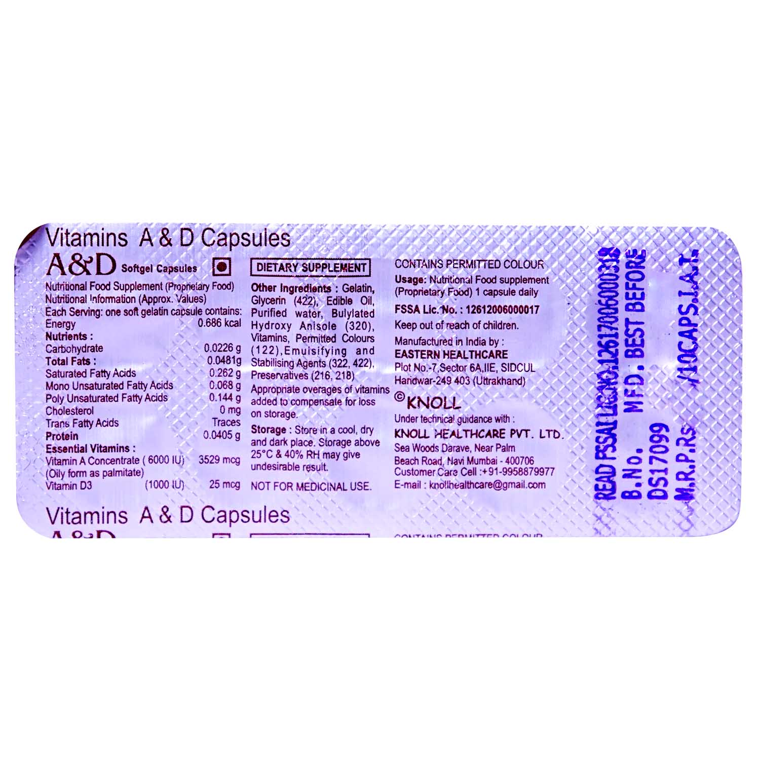 A &amp; D Capsule 10's, Pack of 10