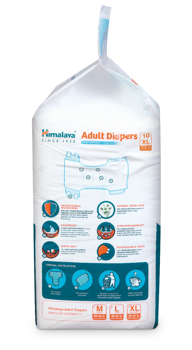 Himalaya Adult Diapers XL, 10 Count, Pack of 1 Himalaya Adult Diapers XL, 10 Count, Pack of 1