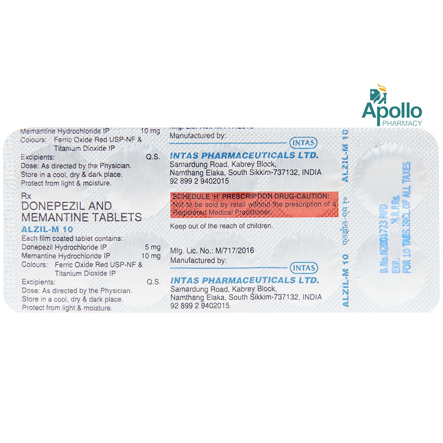 Alzil-M 10 Tablet 10's, Pack of 10 TABLETS Alzil-M 10 Tablet 10's, Pack of 10 TABLETS