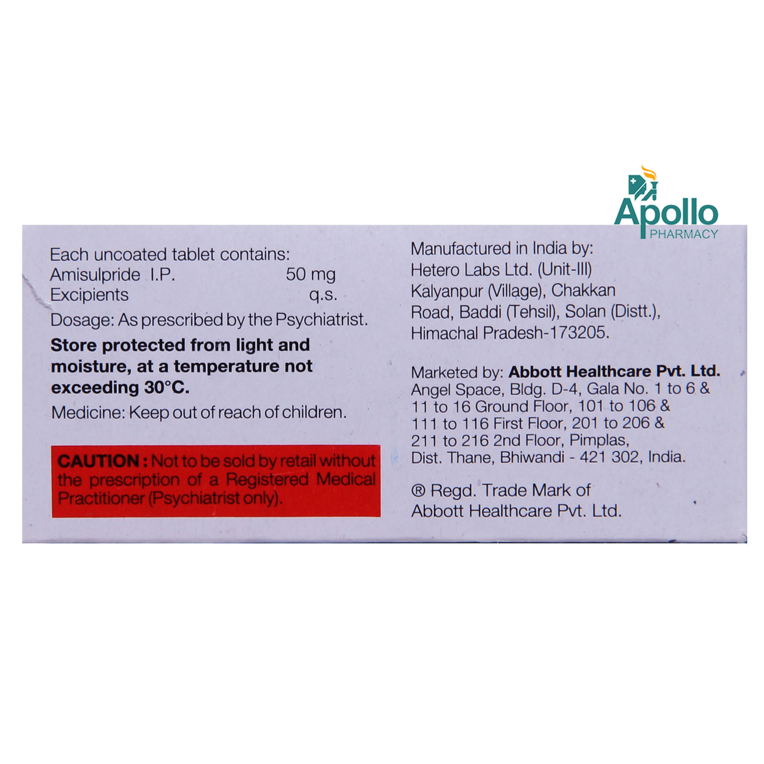 Amisant 50 Tablet 10's, Pack of 10 TABLETS Amisant 50 Tablet 10's, Pack of 10 TABLETS