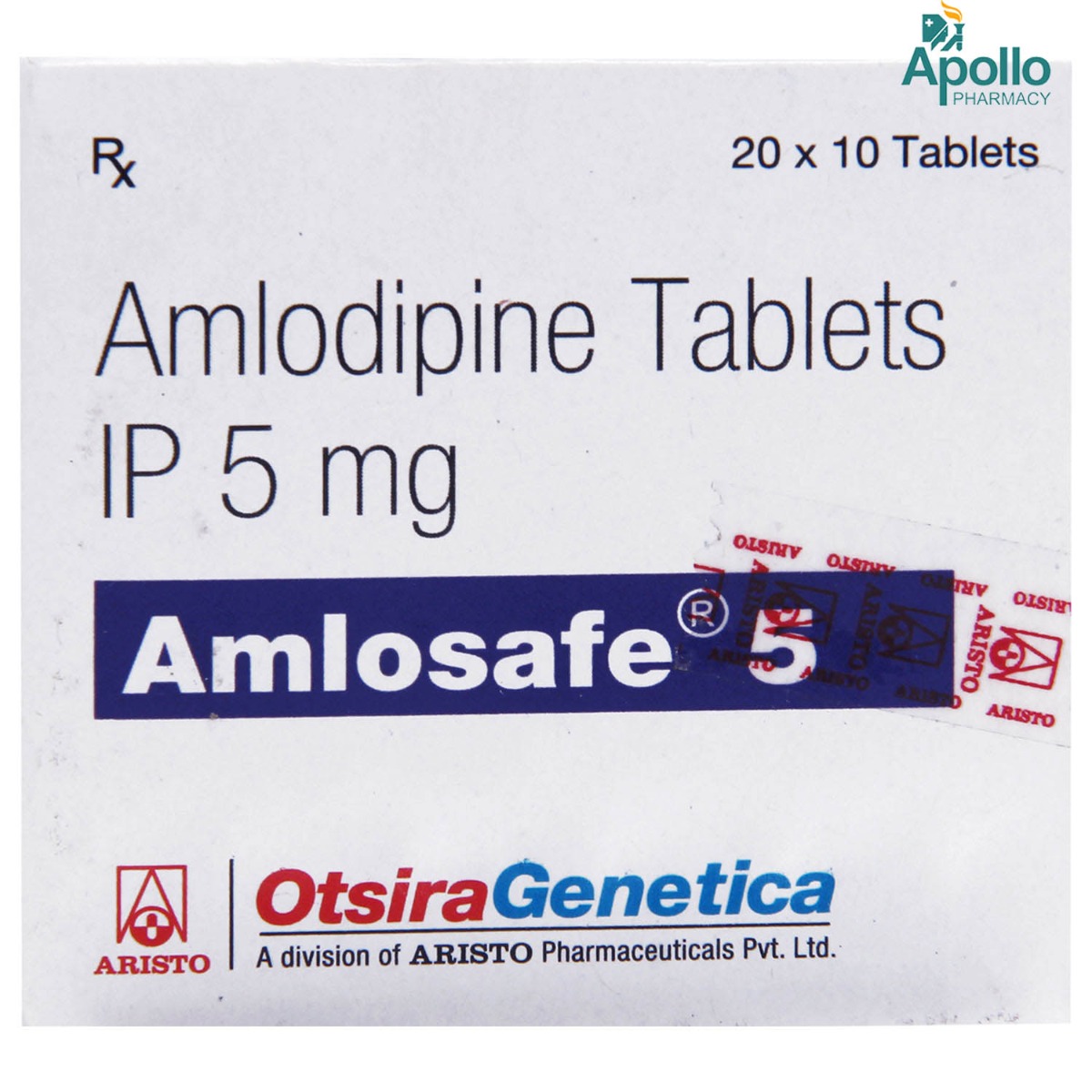 Amlosafe 5 Tablet 10's, Pack of 10 TABLETS Amlosafe 5 Tablet 10's, Pack of 10 TABLETS